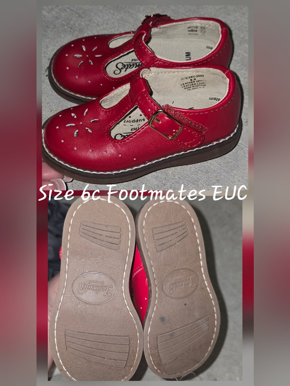 Footmates Girls' Red Mary Jane Shoes - Classic Comfort